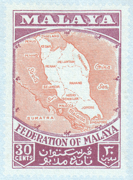 Map Of Federation Of Malaya Type II MEL UDARA Federation Of